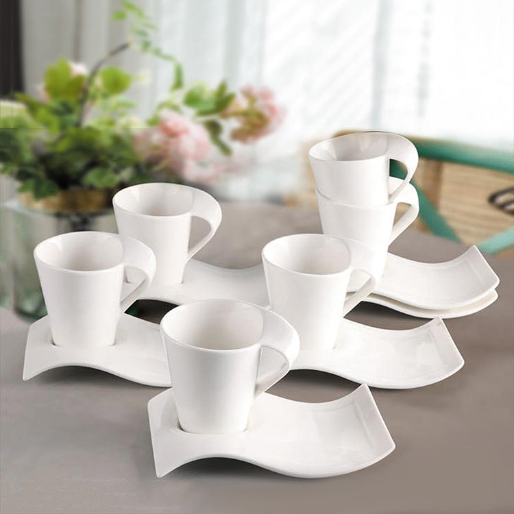 Factory direct hotel ceramic coffee cup saucer sister cup coffee cup w