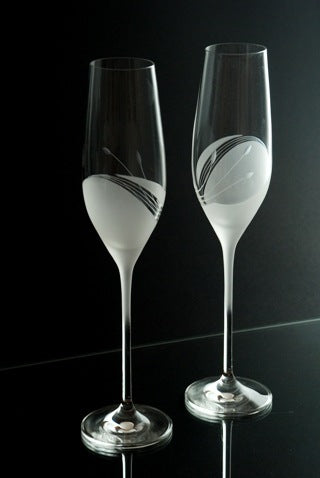 Frosted Champagne Glass Custom Available Crystal Champagne Glasses & Flutes Long Stem Goblet