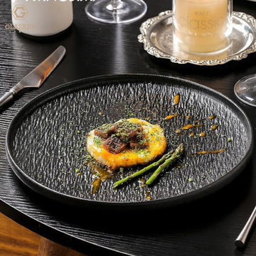 High-End Round Charger Dish And Plate Ceramic Flat Tableware Western Restaurant Steak Plate