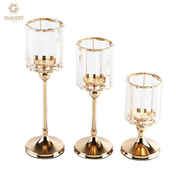 Hot Sale Crystal Lampshade Candle Holder Desktop Decoration Wedding Props Creative Candle Holder