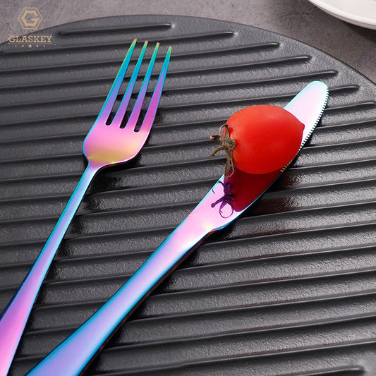 410 Stainless Steel Tableware 4Pcs Cutlery Set Rose Gold Dinner Steak Knife Fork Spoon Gift Box Set