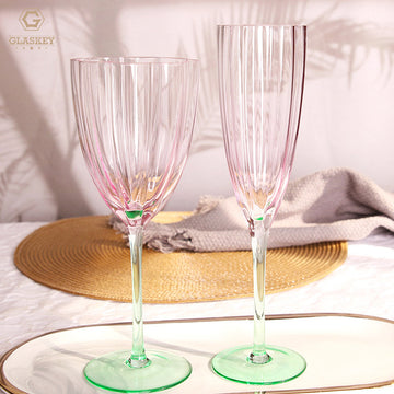 Petal Vertical Grain Wine Glass Set High Temperature Resistant Goblet Gradient Color Champagne Glass Red Wine Glass