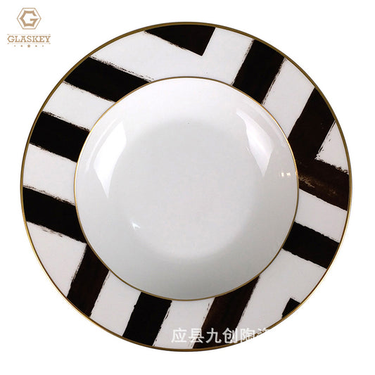 Simple Design Dessert Plates Set White Charger Plates Bowl For Wedding Restaurant